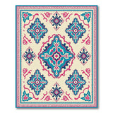 Multi-color and Patterns Teal Pink Persian Medallion Area Rug