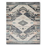 Blue and Teal Blue Teal Southwestern Geometric Area Rug