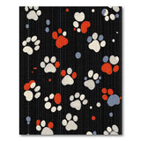 Washable Black Paw Print Area Rug - Low Pile, Non-Slip, Pet & Kid Friendly