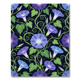 Morning Glory Blue Floral Pattern Area Rug
