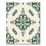 Green Elegant Green Floral Ornate Area Rug
