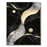 Black Marble Gold Abstract Area Rug