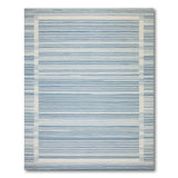 Coastal Beach Blue and Teal Blue Striped Coastal Area Rug