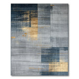 Navy Gold Geometric Abstract Area Rug