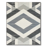 Modern Grey Geometric Diamond Geometric Modern Area Rug