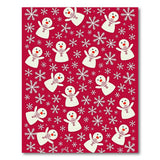 Kids Cartoon Festive Snowmen Snowflakes Red Area Rug