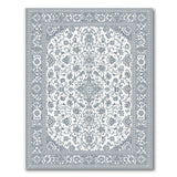 Grey Persian Floral Medallion Area Rug