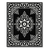 Black White Mandala Persian Traditional Persian Area Rug