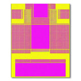 Vibrant Pink Yellow Geometric Geometric Modern Area Rug