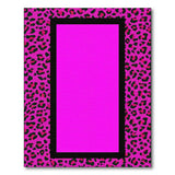 Hot Pink Leopard Border Area Rug