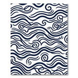 Abstract Area Black and White Navy Swirl Abstract Area Rug