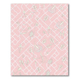 Pink Floral Lattice Area Rug