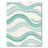 Teal Wave Brushstroke Abstract Area Rug