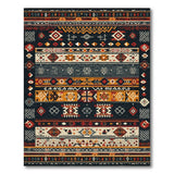 Bold Geometric Southwestern Area Rug Black Red Multi