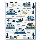 Whimsical Camping Adventure Area Rug
