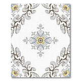 Ornate Blue Teal Floral Medallion Rug