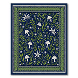 Whimsical Navy Mushroom Star Area Rug