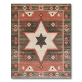 Southwestern Red Star Geometric Area Rug