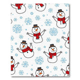 Festive Cartoon Snowmen with Red Scarves Area Rug