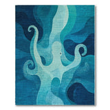Abstract Octopus Blue Teal Area Rug
