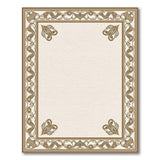 Ornate Floral Border Beige Beige and Neutral Area Rug