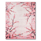 Floral Vintage Pink Pink Cherry Blossom Floral Area Rug