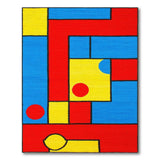 Vibrant Geometric Primary Color Area Rug