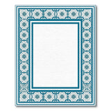 Teal Floral Tiled Border Area Rug
