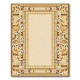 Beige Field Southwestern Rug with Tan Geometric Border