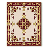 Maroon Gold Medallion Traditional Persian Area Rug