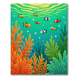 Multi-color and Patterns Vibrant Coral Reef Fish Area Rug