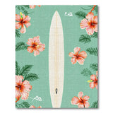 Surfboard Hibiscus Teal Area Rug
