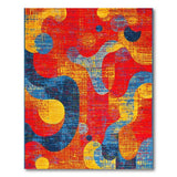 Vibrant Abstract Red Multi-Color Area Rug