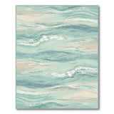 Blue Teal Coastal Waves Area Rug