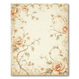 Vintage Peony Vine Border Area Rug