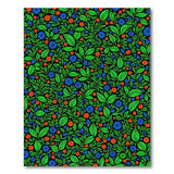 Vibrant Berry Floral Leaf Area Rug
