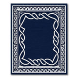 Navy Blue Celtic Knot Border Area Rug