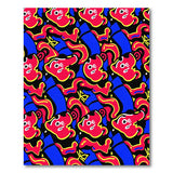 Whimsical Cartoon Faces Multi-Color Area Rug