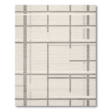 Beige and Neutral Modern Grey Grid Area Rug