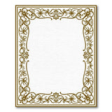 Ornate Gold Floral Border Gold and Silver Area Rug