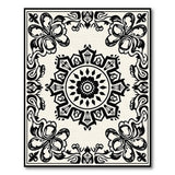 Black and White Ornate Black White Persian Mandala Rug