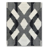 Geometric Modern Black White Geometric Zigzag Area Rug