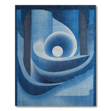 Abstract Navy Blue Swirl Geometric Area Rug