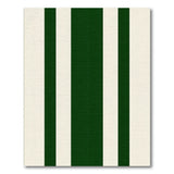 Deep Green and Ivory Vertical Striped Area Rug