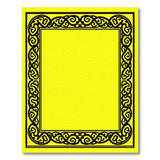 Vibrant Yellow Area Rug with Black Celtic Knot Border