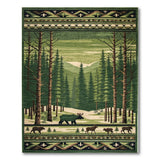 Forest Moose Wilderness with Tribal Borders Rug