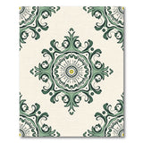 Teal Floral Medallion Cream Area Rug