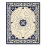 Navy Blue Mandala Sunburst Area Rug