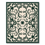 Elegant Black Floral on Beige Area Rug