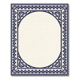 Blue and Teal Navy Blue Ornate Persian Border Area Rug